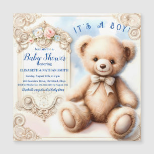 C'est un garçon mignon ours en peluche Carte magné