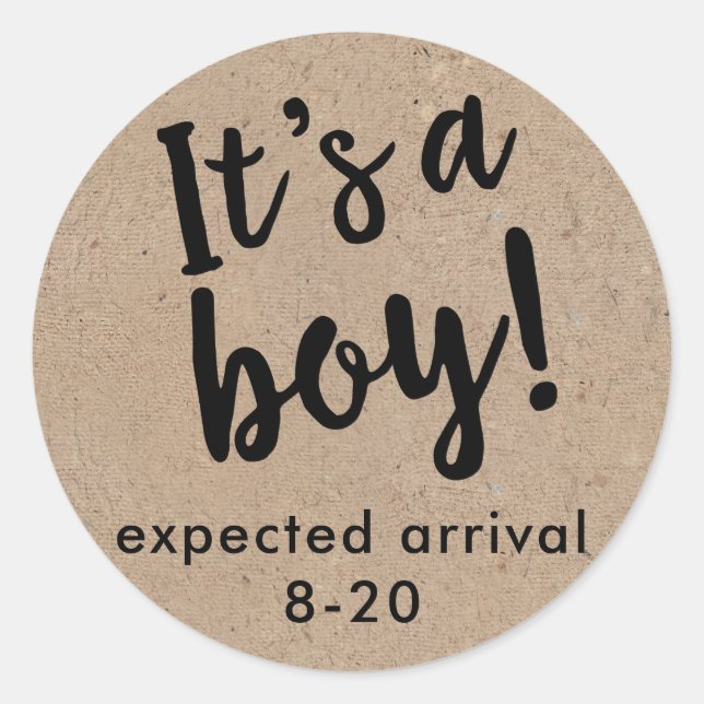 C'est un garçon Reveal Genre Kraft Style Sticker (Devant)