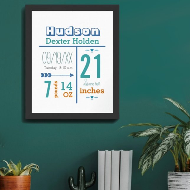 C'est un garçon ! Statistiques nouveau-né Affiche  (Créateur téléchargé)