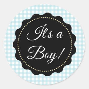 C'est un garçon ! Stickers baby shower Blue en vic