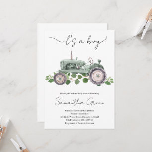 C'est un garçon tracteur Invitation à la baby show