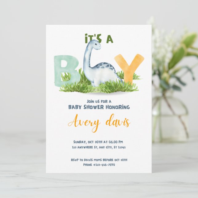 c'est un garçon, une invitation baby shower, un di (Debout devant)
