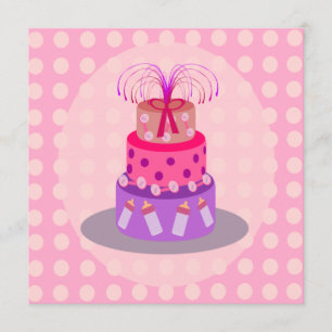 C'est un gâteau rose pour bébés Invitations de dou