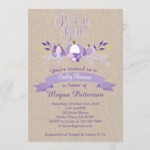 C'est un invitation de baby shower de citrouilles