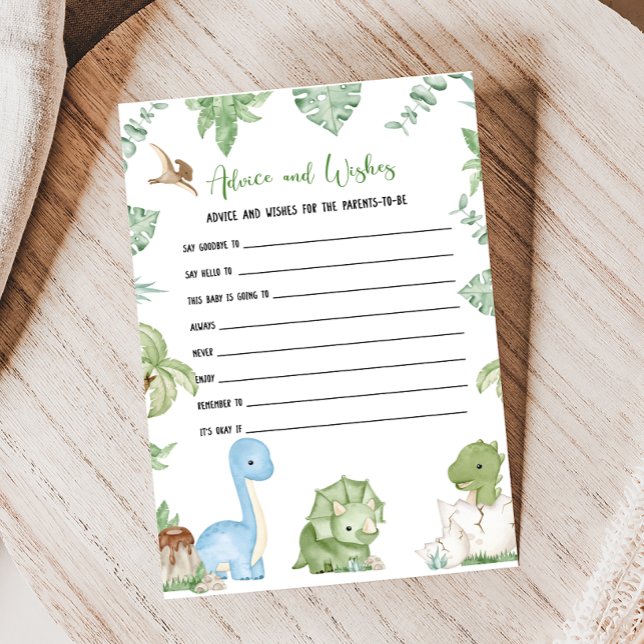 C'est un jeu de conseils et de vœux pour une douch (It's A Boy Dinosaur Baby Shower Game)