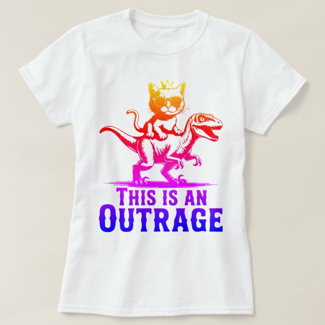 C'est un outrage T-shirt de dinosaure chevauché pa (Design devant)
