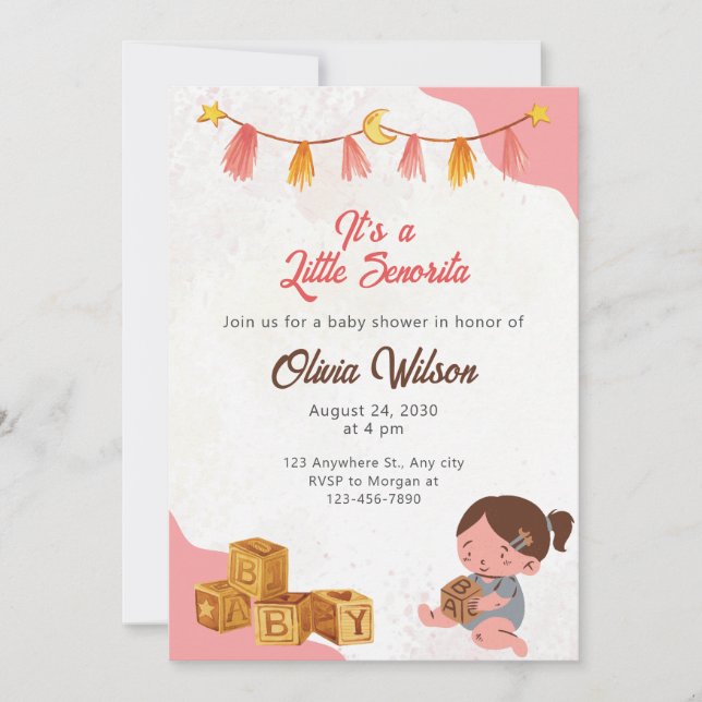 C'est un peu senorita Baby shower Invitation (Devant)