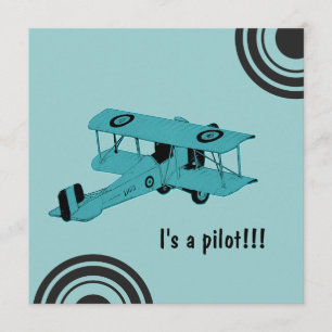 C'est un pilote - carte de faire-part pour bébé ga