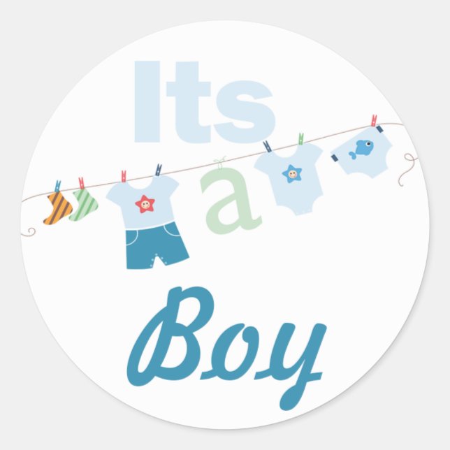 C'est un Sticker Baby shower garçon (Devant)