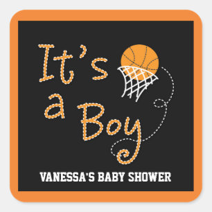 C'EST UN Sticker Basketball Baby shower Party