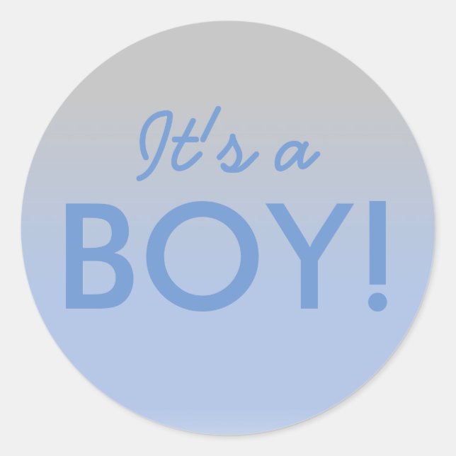 C'est un Sticker en Baby shower Argent Bleu Garçon (Devant)