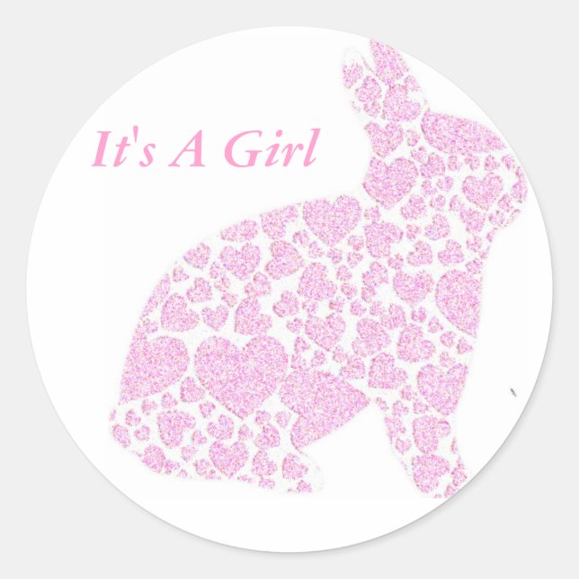 C'est un Stickers Lapin Rose Girl (Devant)