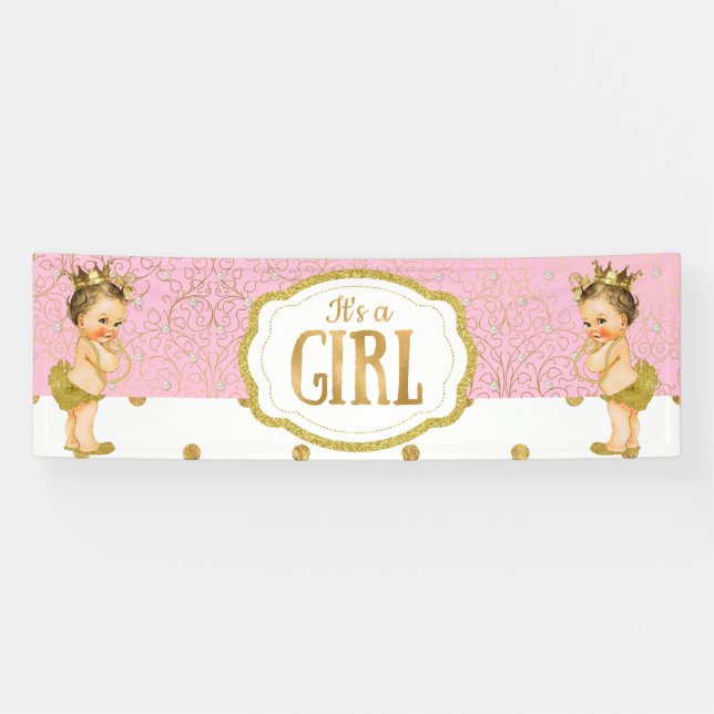 C'est une bannière de baby shower de fille (Horizontal)