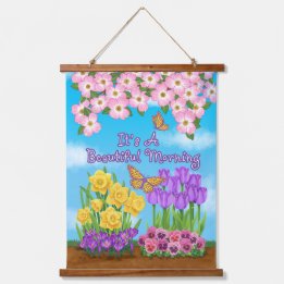 C'est une belle tapisserie murale en bois du matin