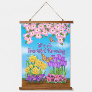 C'est une belle tapisserie murale en bois du matin