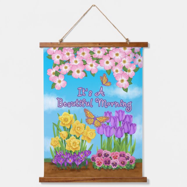 C'est une belle tapisserie murale en bois du matin (Recto)