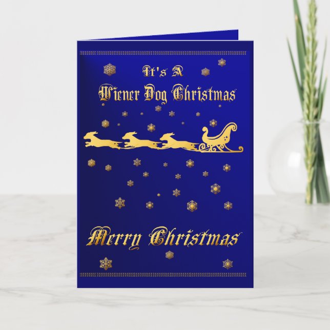 C'est une carte de Noël de chien Wiener (Devant)