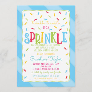 C'est une carte d'invitation Baby shower Sprinkle 