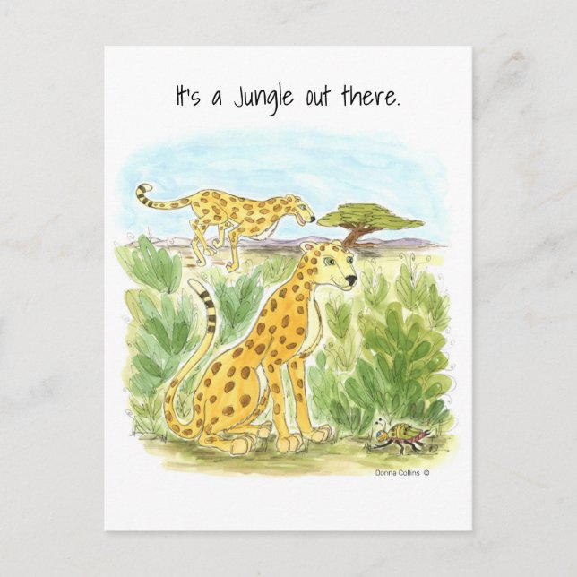 C'est une carte postale de guépard de la jungle (Devant)