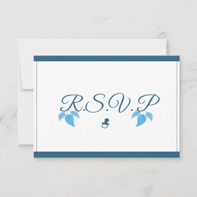 C'est une carte RSVP Baby shower garçon (Devant)