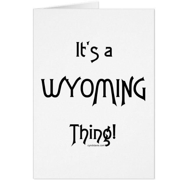 C'est une chose du Wyoming ! (Devant)
