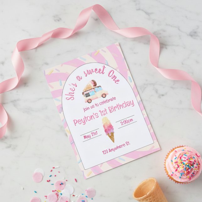 C'est une douce ! Invitation pour le premier anniv (Créateur téléchargé)