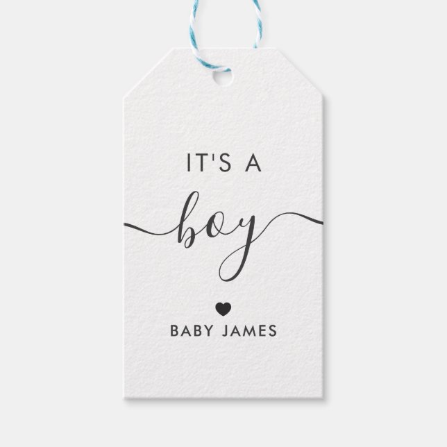 C'est une étiquette cadeau de garçon, étiquette ca (Devant)
