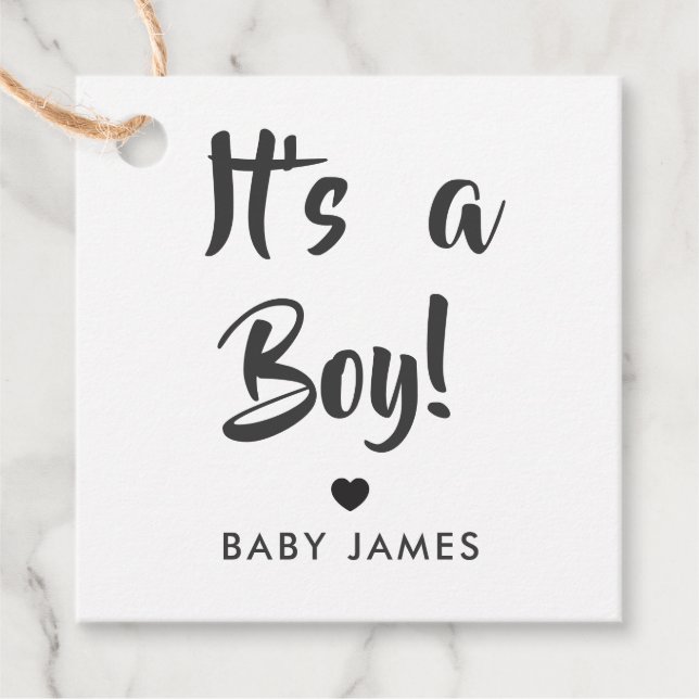 C'est une étiquette cadeau de garçon, étiquette ca (Devant)