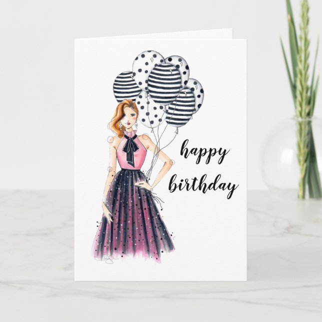 C'est une fête de mode illustré carte d'anniversai (Devant)
