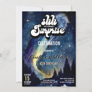 C'est une fête surprise   Invitation Nuit étoilée