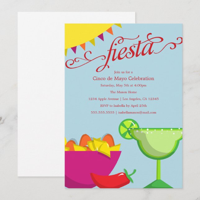 C'est une Fiesta ! | Invitation de partie (Devant / Derrière)