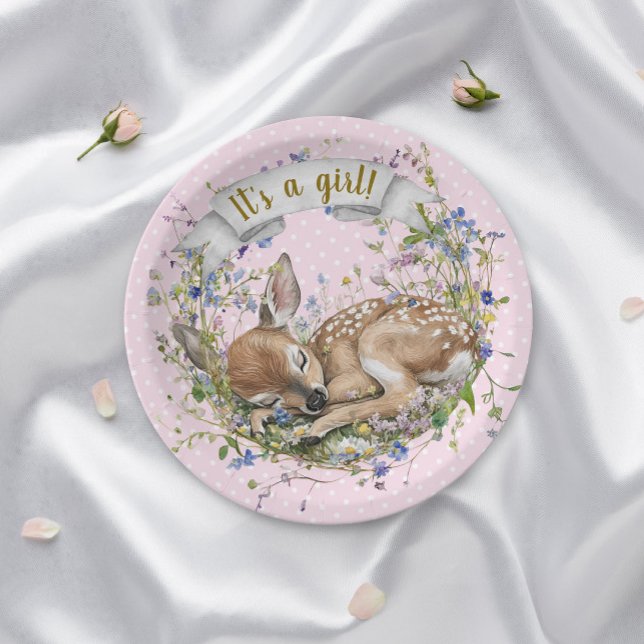 C'est une fille Assiette en papier Baby Shower Woo (Créateur téléchargé)