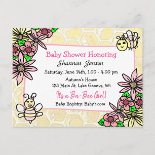 C'est une fille Ba-bee Baby Shower Invitations