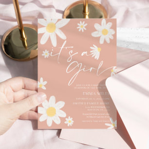 C'est une fille Baby shower Invitation Rose Blush