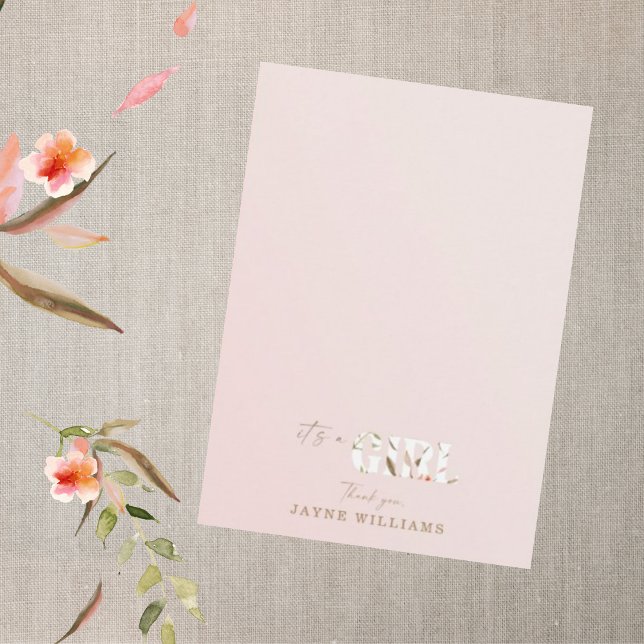 C'est une fille Blush Baby shower Merci Invitation (Créateur téléchargé)