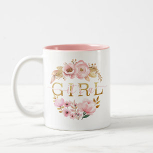C'est une fille Blush rose floral Mug