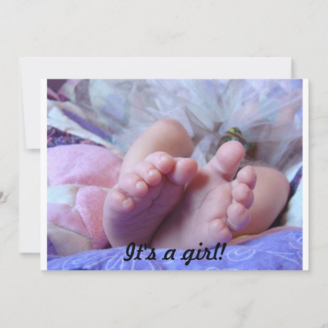 C'est une fille ! Cartes d'invitation pour Baby Sh (Devant)