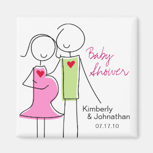 C'est une fille, Coed Baby shower Magnet Favors