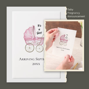 C'est une fille ! Faire-part de grossesse pour béb