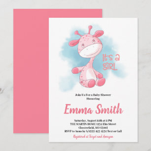 C'est une fille Invitation de Baby Shower à l'aqua