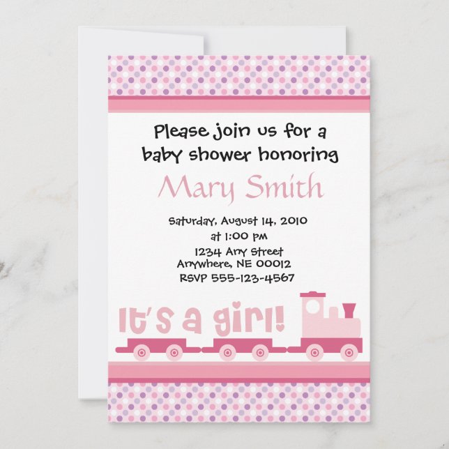 "C'est une fille !"  Invitation de baby shower de (Devant)