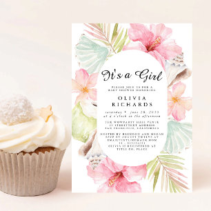 C'est une fille Invitation pour une baby shower fl