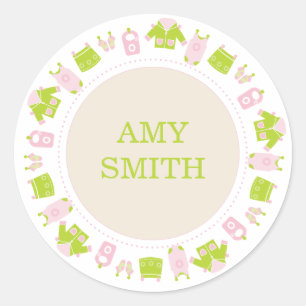 {c'est une fille!} petit autocollant de baby showe