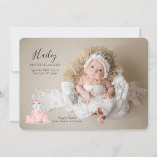 C'est une fille photo Faire-part de naissance de P