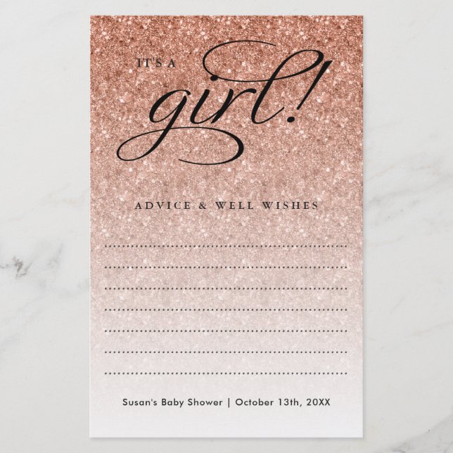 C'est une fille Rose Gold Ombre conseil de Parties (Devant)