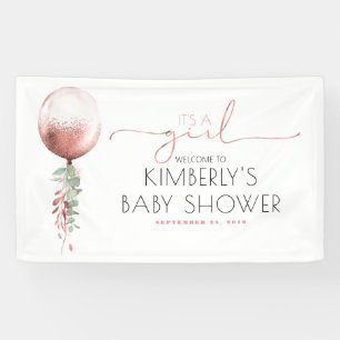 C'est une fille rose or Bannière Baby shower de ba