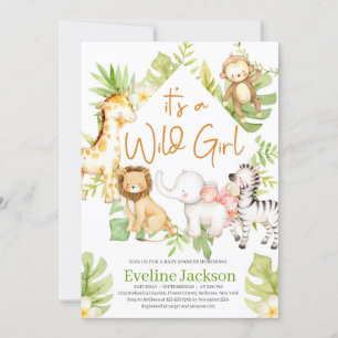 C'est une fille sauvage baby shower Invitation Ani
