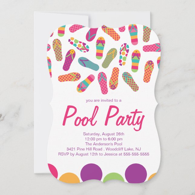 C'est une invitation à la Flip Flop Pool d'été (Devant)
