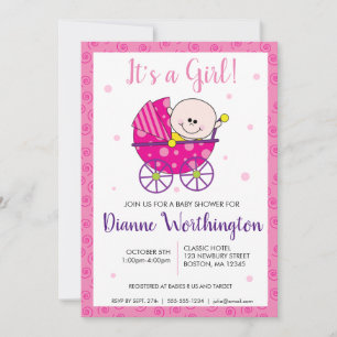 C'est une invitation à une baby shower pour fille