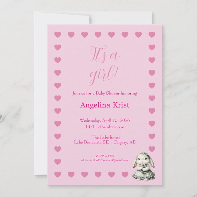 C'est une invitation à une fête prénatale pour une (Devant)